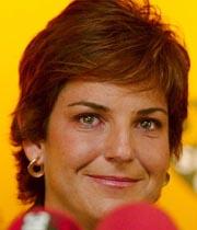 Arantxa Sanchez Vicario, emocionada al terminar la rueda de prensa. Ap