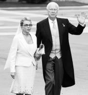 Víctor Manuel de Saboya y su esposa, Marina Doria, en La Almudena hace una semana