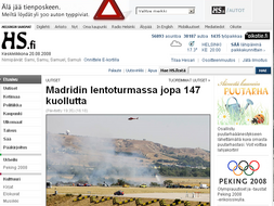 Portada del diario 'Helsingin Sanomat'./ REDACCIÓN