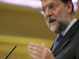 Rajoy durante la comparecencia extraordinaria. /EFE