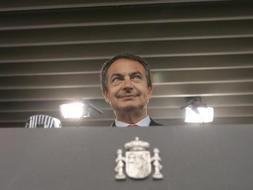 José Luis Rodríguez Zapatero, presidente del Gobierno español, durante su declaración. / Efe