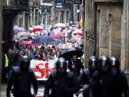 Ocho detenidos en la manifestación que denunciaba la imposición del gallego