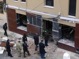 Sede del PSE destrozada por una bomba de ETA. / Afp