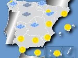 Mapa con la previsión meteorológica para hoy. / Canal Meteo