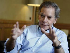 Diego Arría, en un momento de la entrevista en el hotel madrileño en que se hospeda