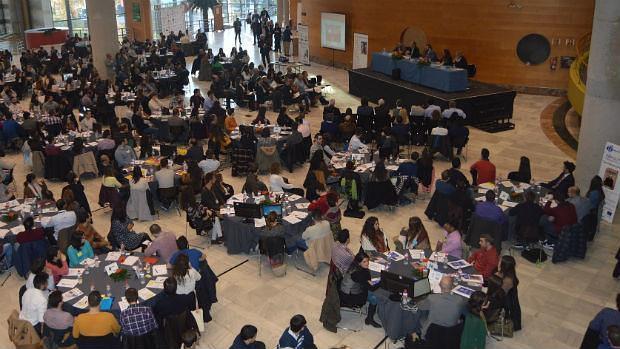 Los jóvenes reunidos en el Palacio de Congresos de Granada