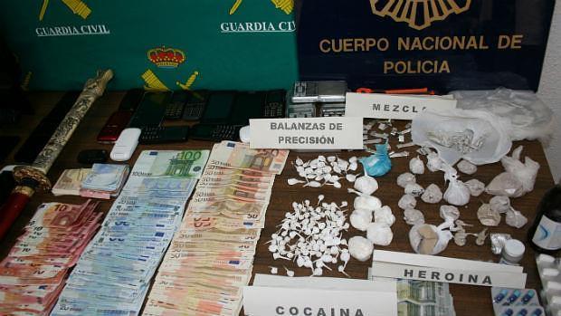 Droga incautada en la operación llevada a cabo en Fuengirola y Mijas