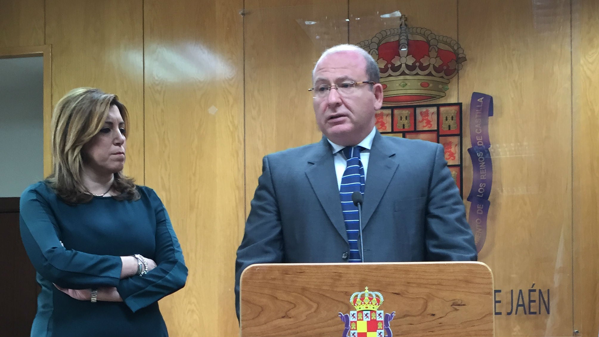 Javier Márquez y Susana Díaz, en el Ayuntamiento de Jaén.