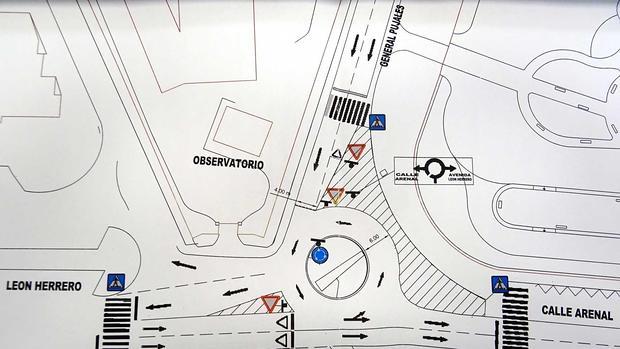 Plano de como quedará la circulación en la rotonda de las Tres Marinas