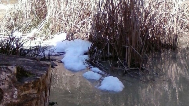 La presencia de espuma evidencia un nuevo vertido al río