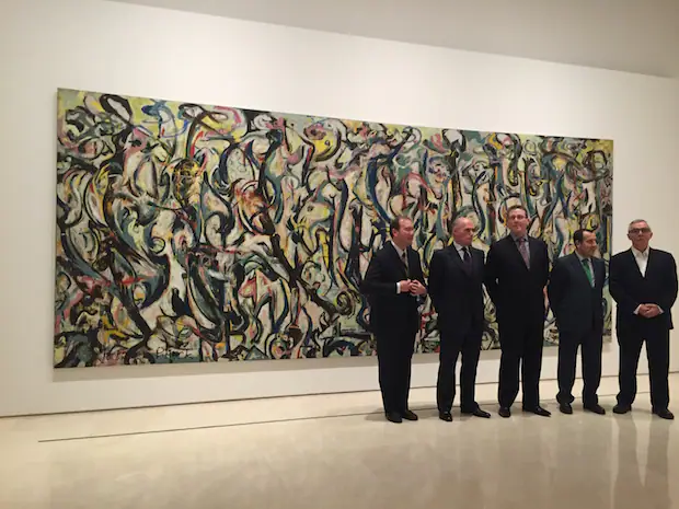 Autoridades junto al «Mural» de Jackson Pollock en Málaga