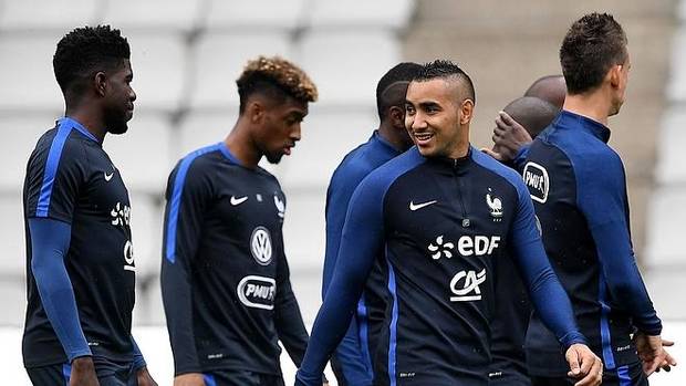 La selección francesa, durante uno de sus entrenamientos.