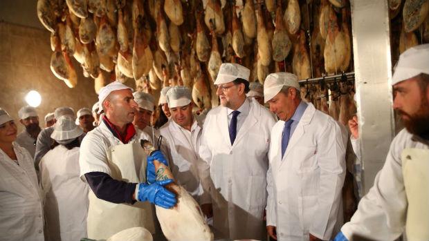 El candidato Mariano Rajoy visita una fábrica hoy en Jerez