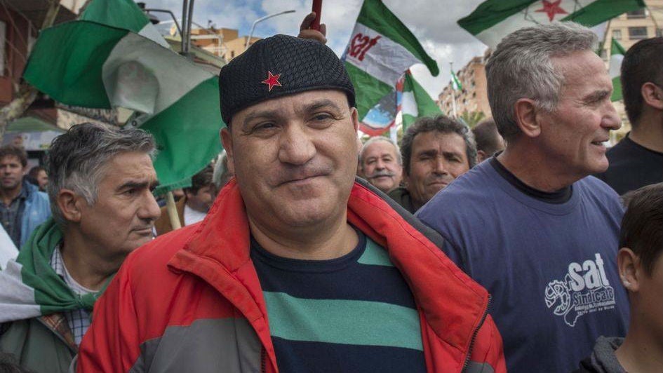 Andrés Bódalo, durante una manifestación en Jaén.