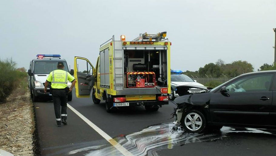 Nuevo choque frontal en la carretera A-491 de Rota