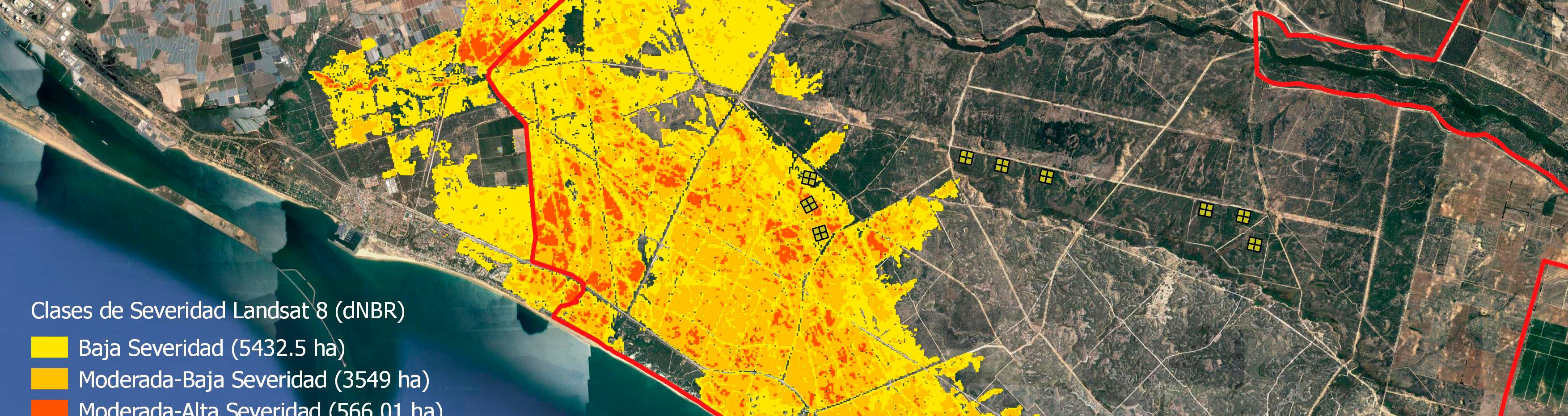 Imagen del estudio realizado a través de fotografías del satélite Landsat 8