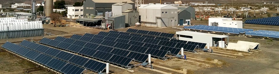 Instalaciones de desalación de agua mediante energía solar en la PSA