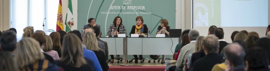 La consejera de Igualdad y Políticas Sociales de Andalucía, en la presentación.