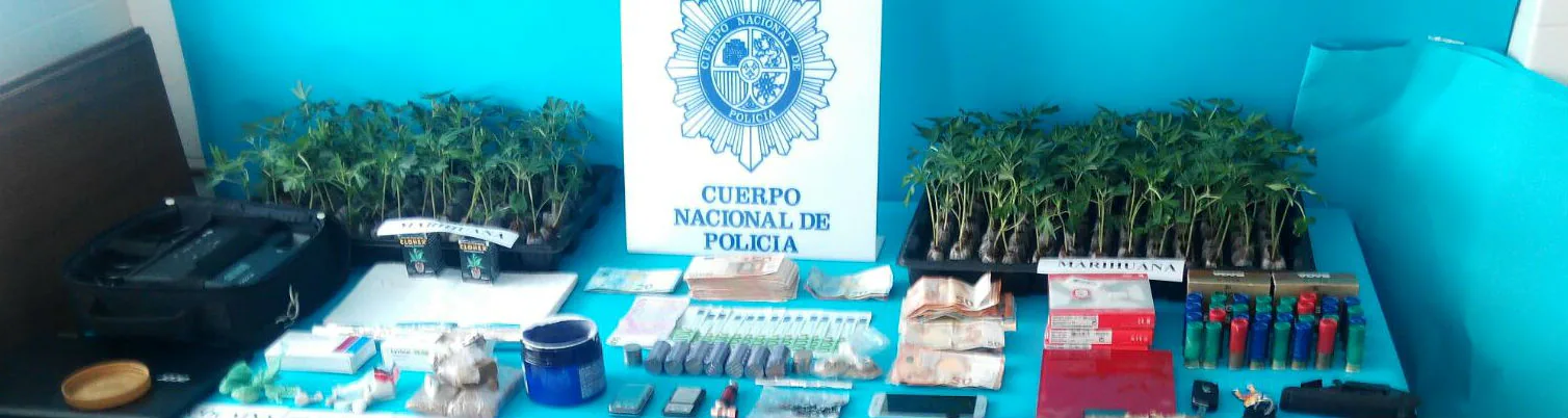 Objetos incautados por la Policía Nacional en los registros de las viviendas de El Cerro