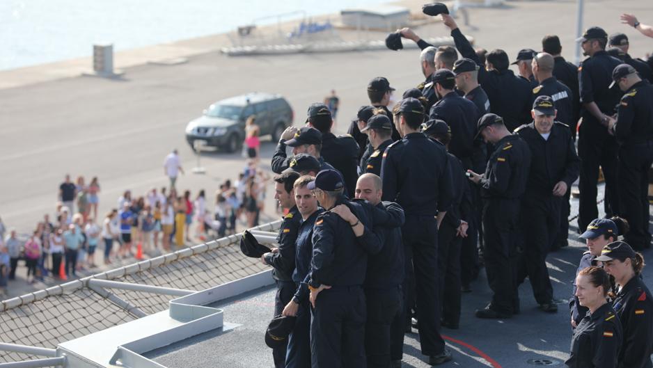 El 'Juan Carlos I' llega a Rota tras participar en la misión 'Inherent Resolve'