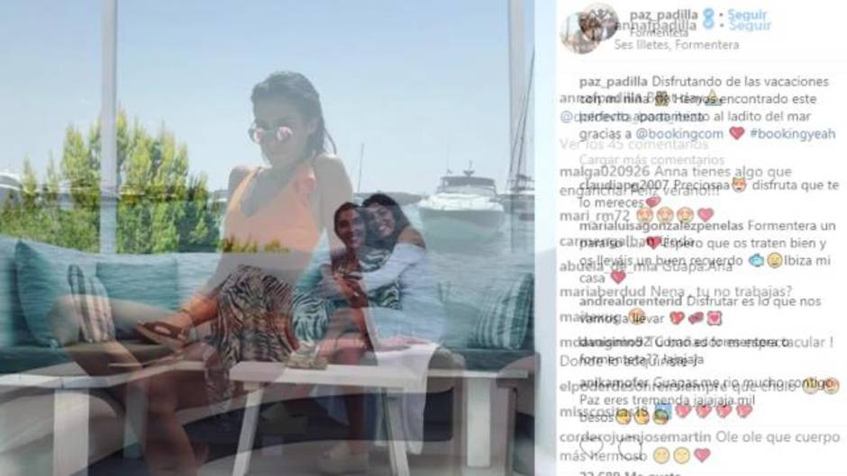 Paz Padilla y su hija de vacaciones en Formentera