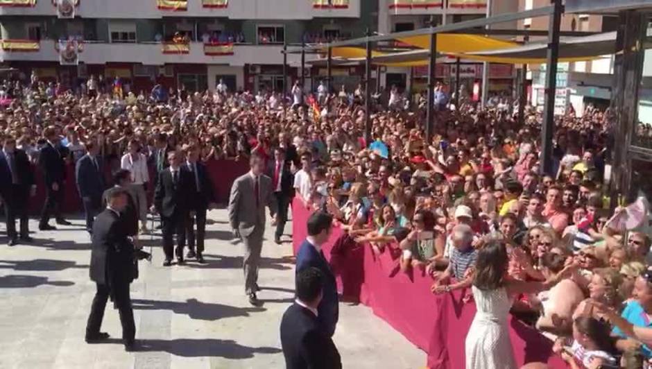 Recibimiento de Bailén a los Reyes de España en su visita a la localidad jiennense