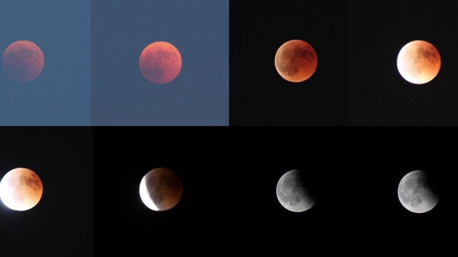 Video: Evolución del eclipse lunar a vista de telescopio