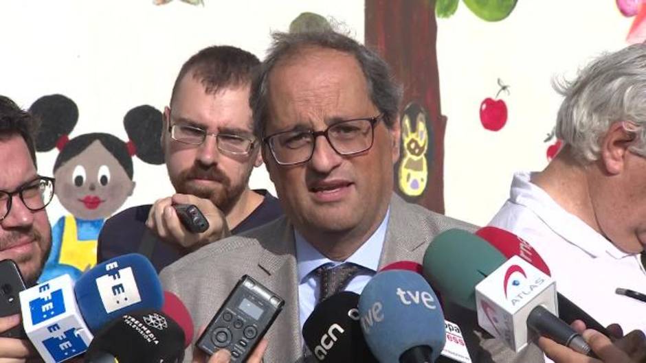 Torra defiende la escuela catalana y a los docentes