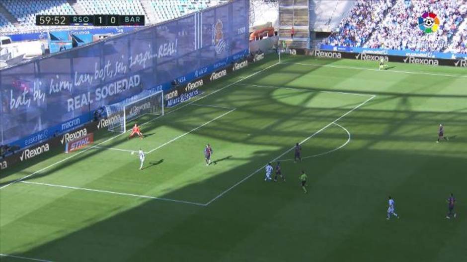 Ocasión de Theo en el Real Sociedad 1-2 Barcelona