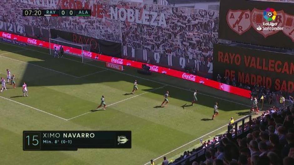 Gol de Ximo Navarro (0-1) en el Rayo 1-5 Alavés