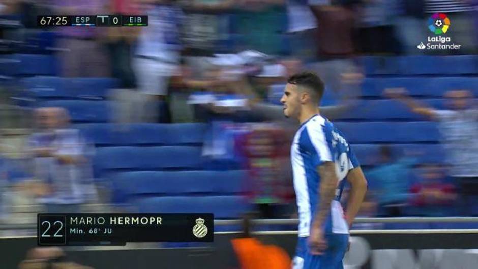 Gol de Hermoso (1-0) en el Espanyol 1 - 0 Eibar