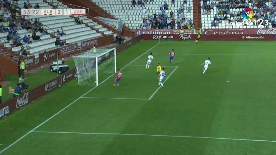 Gol de Marc Gual (2-1) en el Albacete 2-2 Zaragoza