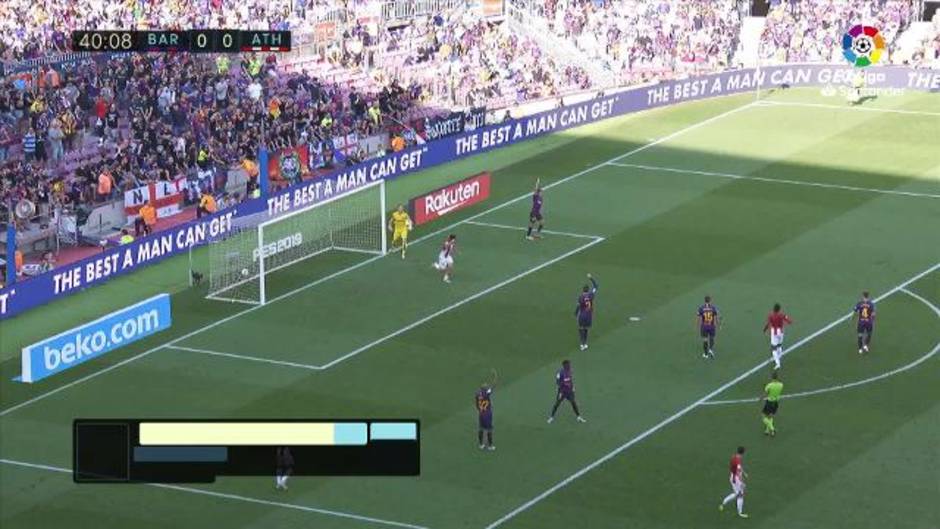 Gol de De Marcos (0-1) en el Barcelona-Athletic