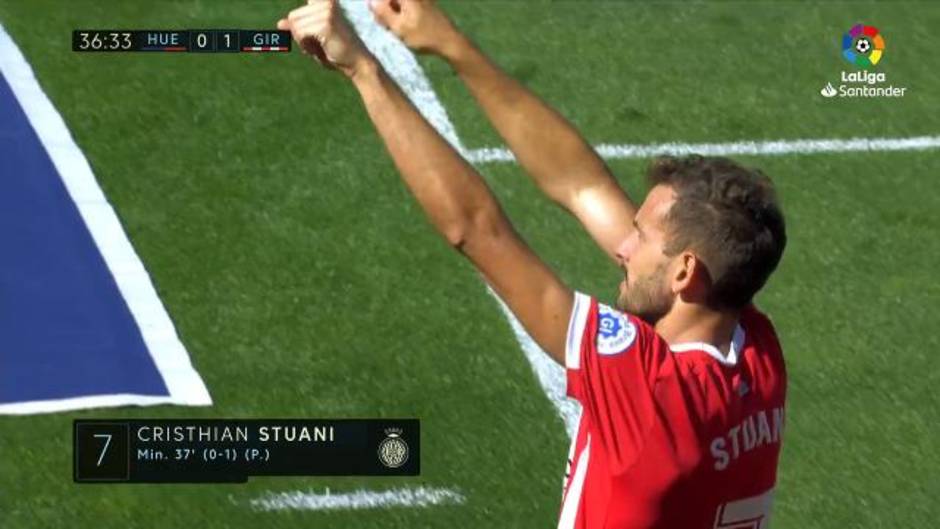 Gol de Stuani (0-1) en el Huesca 1-1 Gerona