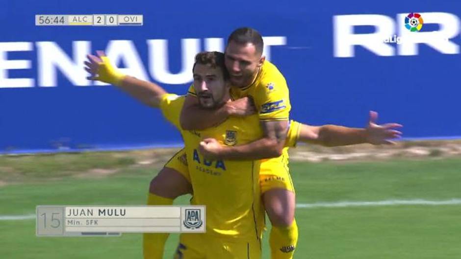 Gol de Juan Muñoz (2-0) en el Alcorcón 2 - 0 Real Oviedo