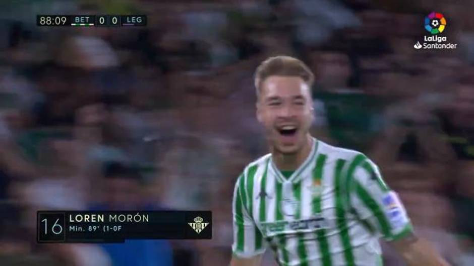 Gol de Loren (1-0) en el Betis 1-0 Leganés