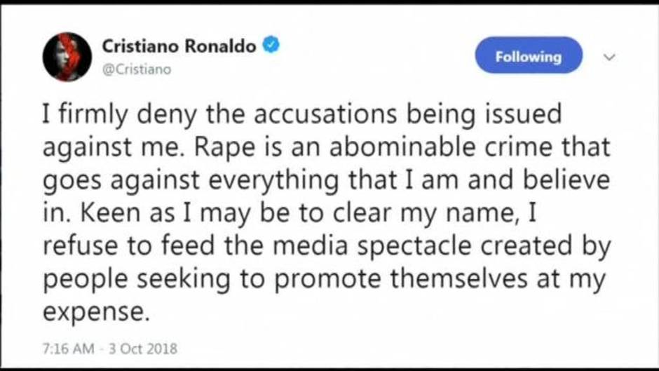 Cristiano Ronaldo: "Tengo mi conciencia muy tranquila"