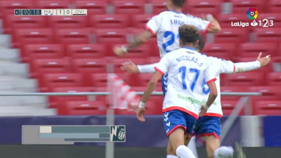 Gol de Luso en el Rayo Majadahonda 1-0 Real Oviedo