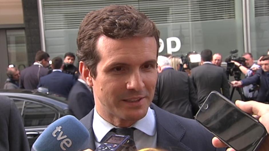 Pablo Casado, en Bruselas: «He venido a hablar bien de España»