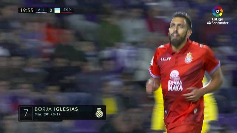 Gol de Borja Iglesias (0-1) en el Real Valladolid 1-1 Espanyol