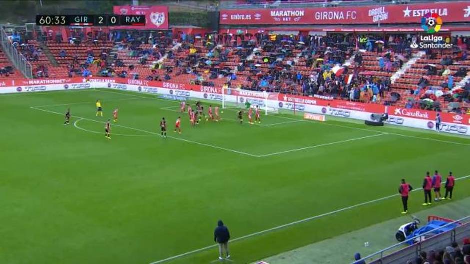 Gol de Gálvez (2-1) en el Girona 2-1 Rayo Vallecano