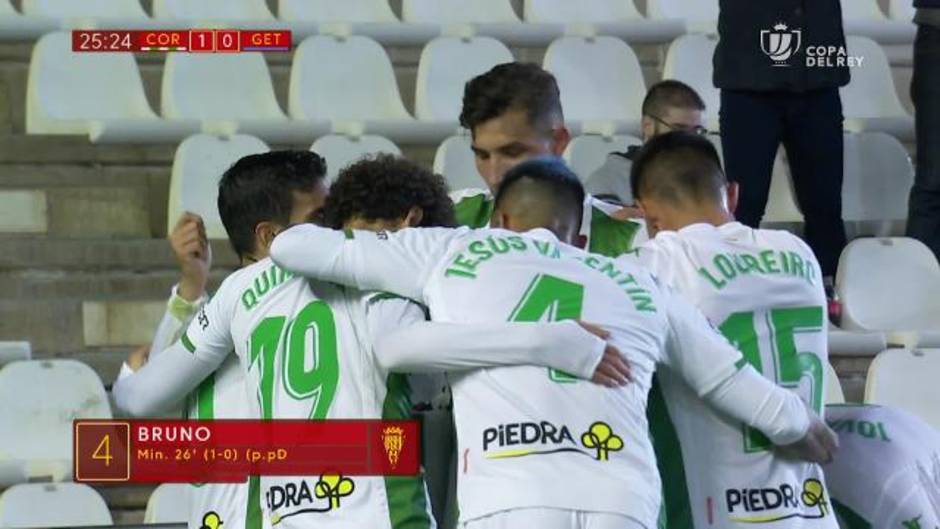 Gol en propia puerta de Bruno (1-0) en el Córdoba 1-2 Getafe