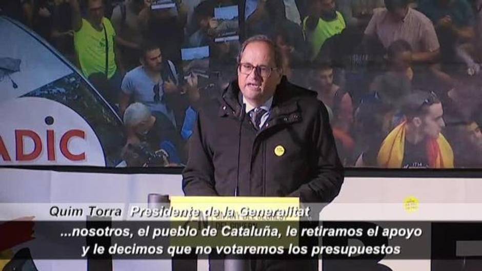 Torra retira su apoyo a Sánchez: "No votaremos los Presupuestos"