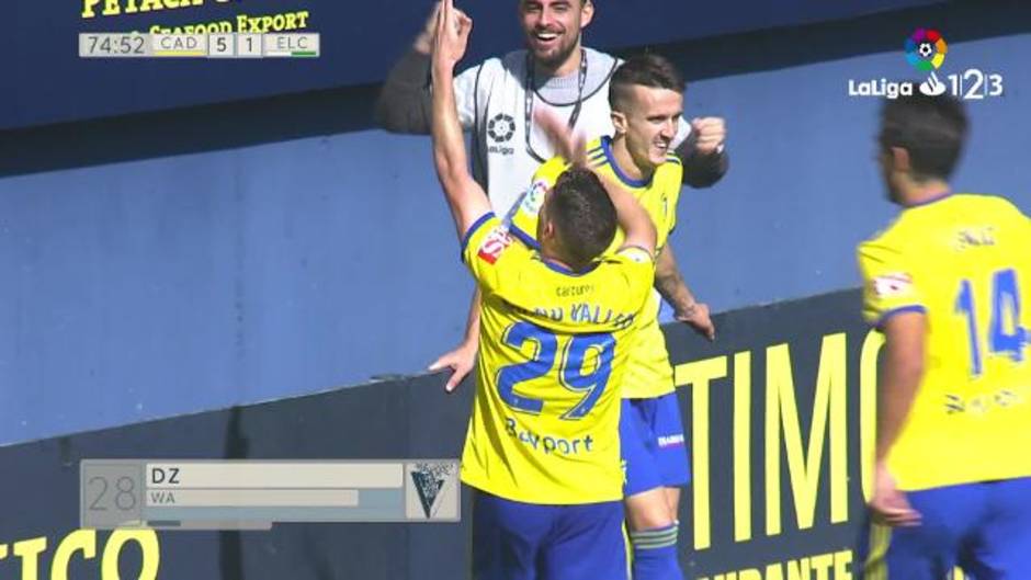 LaLiga 123 (J12) Gol de Manuel Vallejo (5-1) en el Cádiz 5-1 Elche