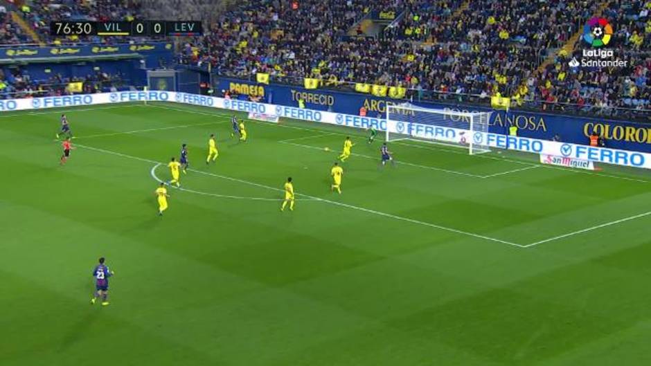 Gol de Funes Mori en propia puerta (0-1) en el Villarreal 1-1 Levante