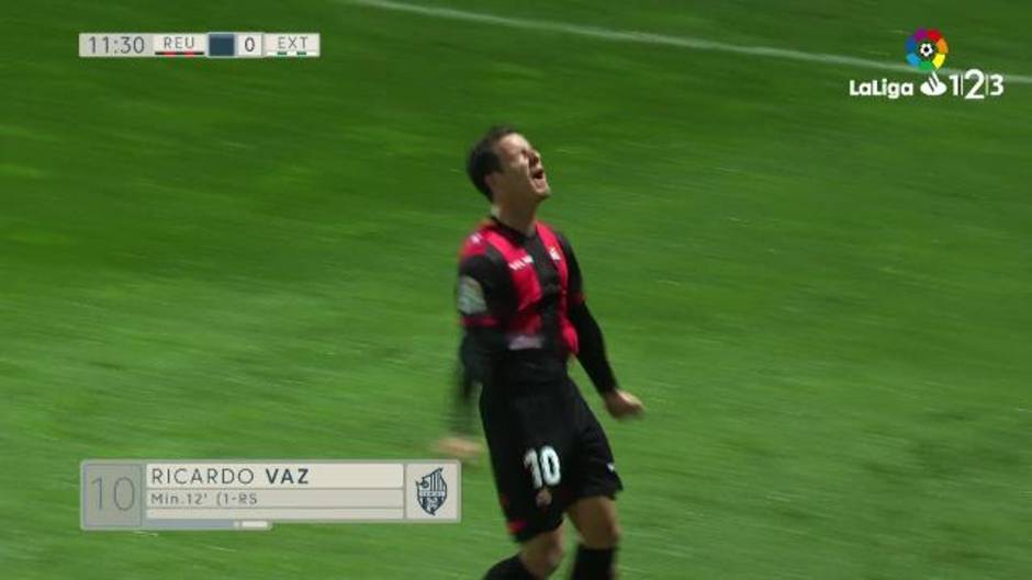 Gol de Ricardo Álvares (1-0) en el Reus 1-4 Extremadura