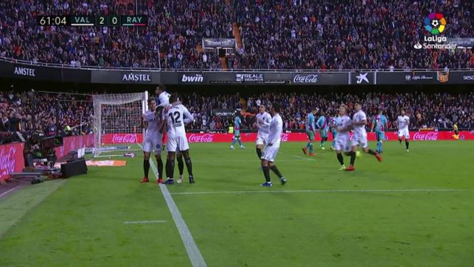 Doblete de Santi Mina en el Valencia 3 - 0 Rayo Vallecano