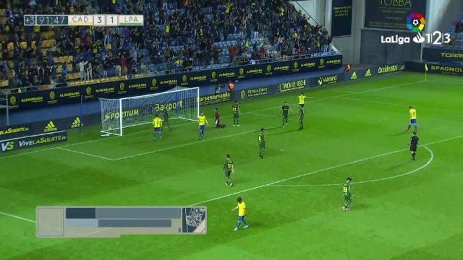 Gol de Salvi Sánchez (4-1) en el Cádiz 4-1 Las Palmas