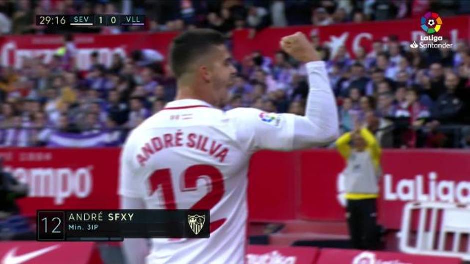 Gol de André Silva (1-0) en el Sevilla 1-0 Valladolid