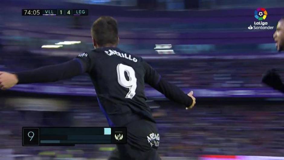 Gol de Carrillo (1-4) en el Real Valladolid 2 - 4 Leganés